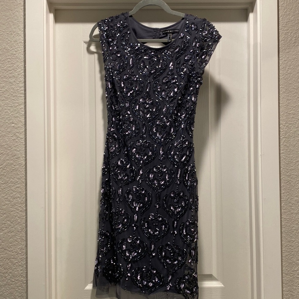Aidan Mattox Sequin Shell Cocktail Dress